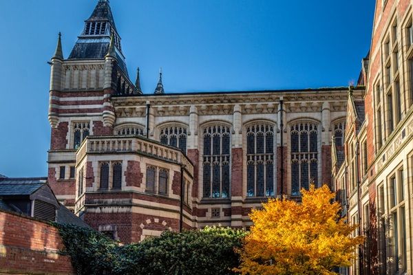 The Great Hall on a sunny day with bright blue sky