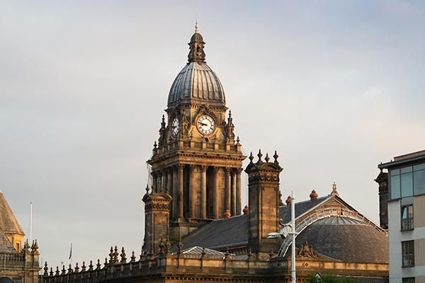 The clock tower of Leeds Town Hall